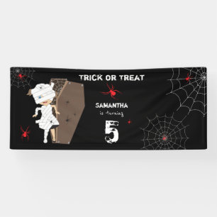 Banderoles Cute Mummy Coffin Girl Halloween fête d'anniversai