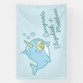 Banderoles Cute Narwhal Baby shower Kawaii (Verticale)
