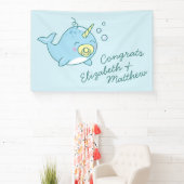 Banderoles Cute Narwhal Baby shower Kawaii (Insitu)