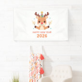 Banderoles cute new year party banner 2026 (En situation)