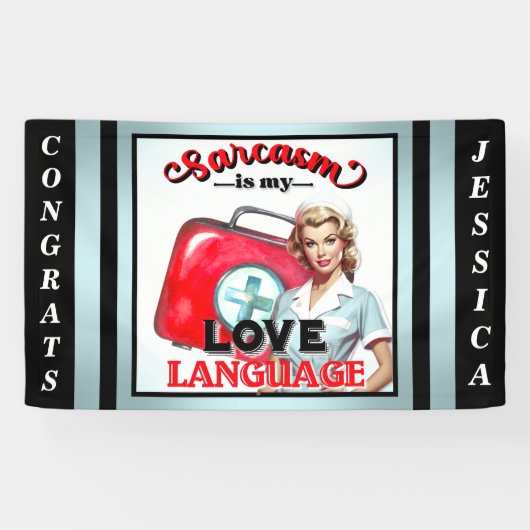 Banderoles Cute Nurse Pinup_ Love (Horizontal)