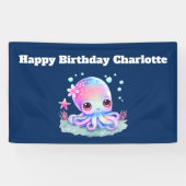 Banderoles Cute Octopus Sea Creatday (Horizontal)
