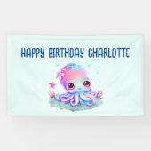 Banderoles Cute Octopus Sea Creatday (Horizontal)