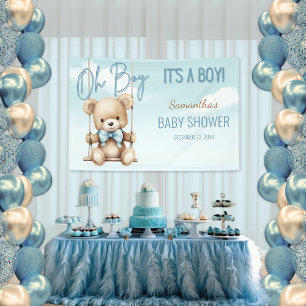 Banderoles Cute Oh Boy C'est un Baby shower d'ours garçon fon