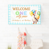 Banderoles Cute One Silly Goose Blue Boy 1er Anniversaire Bie (En situation)