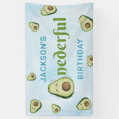 Banderoles Cute Onedering Avocado 1er anniversaire fête (Vertical)