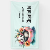 Banderoles Cute Panda Chilling dans un Tube intérieur Anniver (Vertical)