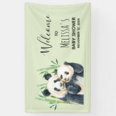 Banderoles Cute Panda Ours Cuddin Baby shower d'aquarelle (Vertical)