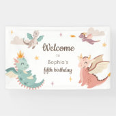 Banderoles Cute Pastel Dragons Anniversaire de enfant Party (Horizontal)