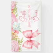 Banderoles Cute Pink Bow Girl First Birthday (Vertical)