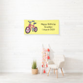 Banderoles Cute pink kids bicycle cartoon illustration (En situation)