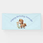 Banderoles Cute Pony Mange Daisées Anniversaire (Horizontal)