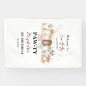 Banderoles Cute Puppy Dog Boy 1st Birthday | Pawty Time First (Horizontal)