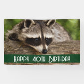 Banderoles Cute Raccoon reposant sur un journal Anniversaire (Horizontal)