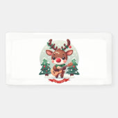 Banderoles Cute renne Whimsical avec guitare (Horizontal)