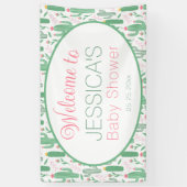 Banderoles Cute Retro Cactus Baby shower Floral Succulent (Vertical)