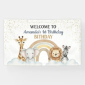 Banderoles Cute Safari Animals 1st Birthday Banner (Horizontal)