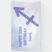 Banderoles Cute Sagittarius Custom Purple Anniversaire (Vertical)