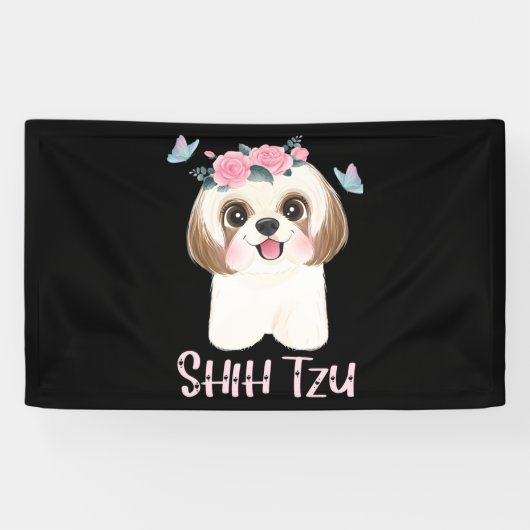 Banderoles Cute Shih Tzu Shitzu Maman (Horizontal)