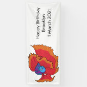 Banderoles Cute Siamese combat poisson betta dessin (Vertical)