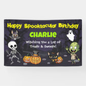 Banderoles Cute Spooktacular Halloween Monster Fun Birthday (Horizontal)