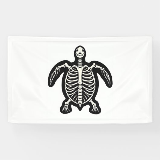 Banderoles Cute Tortue Halloween Squelette Tortue Fossiles Ar (Horizontal)