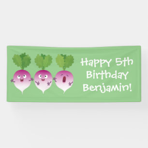 Banderoles Cute turnip légumes trio chanter dessin animé