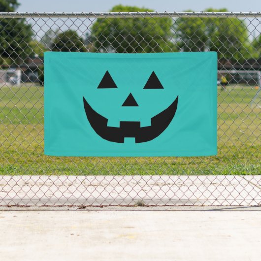 Banderoles Cute turquoise Jack-o'-lantern drôle Halloween (En situation)