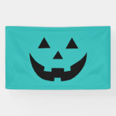 Banderoles Cute turquoise Jack-o'-lantern drôle Halloween (Horizontal)