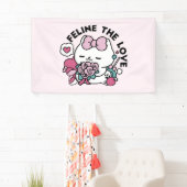 Banderoles Cute Valentine's Cat Design - Feline the Love (En situation)