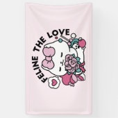 Banderoles Cute Valentine's Cat Design - Feline the Love (Vertical)