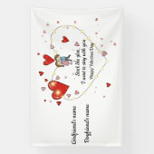 Banderoles Cute Valentine's day couple hearts custom (Verticale)