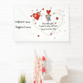Banderoles Cute Valentine's day couple hearts custom (Insitu)