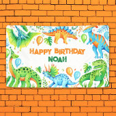 Banderoles Cute Watercolor Dinosaur fête d'anniversaire