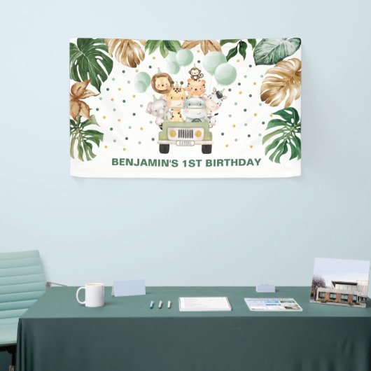 Banderoles Cute Wild Jungle Safari Animaux Anniversaire Parad (Salon professionnel)