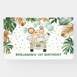 Banderoles Cute Wild Jungle Safari Animaux Anniversaire Parad