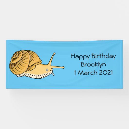Banderoles Cute yellow snail cartoon (Horizontal)