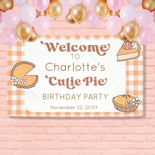 Banderoles Cutie Pie Pumpkin Birthday Welcome Banner