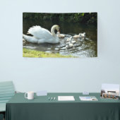 Banderoles Cygne blanc avec poules (Salon professionnel)