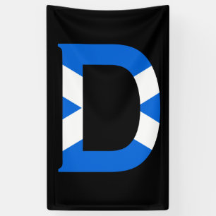 Banderoles D Monogramme superposé sur le drapeau écossais (v)