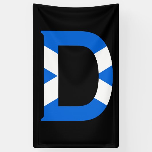 Banderoles D Monogramme superposé sur le drapeau écossais (v) (Vertical)