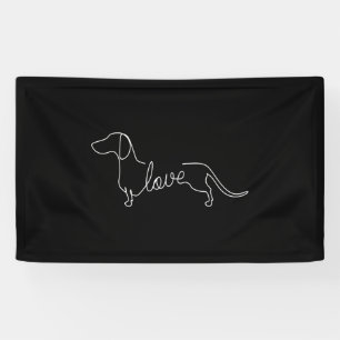 Banderoles Dachshund Chiweenie Wiener Chien Log Sketch