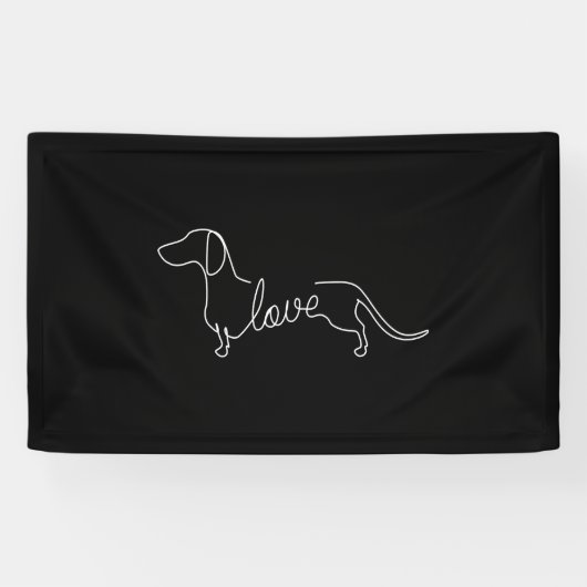 Banderoles Dachshund Chiweenie Wiener Chien Log Sketch (Horizontal)