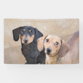 Banderoles Dachshund (Smooth) Peinture - Art Chien original (Horizontal)