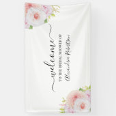 Banderoles Dahlia et Rose Wedding shower de naissance Bienven (Vertical)