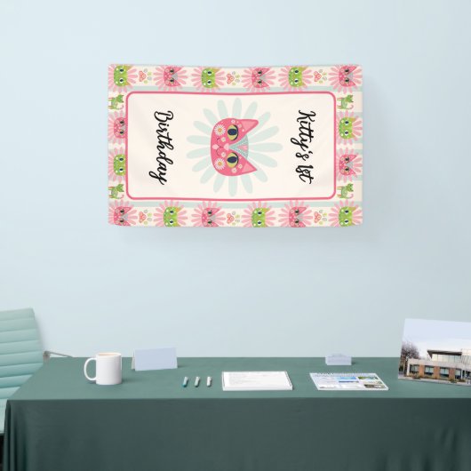 Banderoles Daisy Kitty Chat Anniversaire (Salon professionnel)