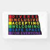 Banderoles Dakota du Nord (Noir) Espace sécurisé LGBTQ (Horizontal)