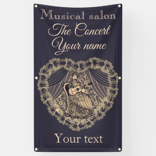 Banderoles Dame avec guitare (Vertical)