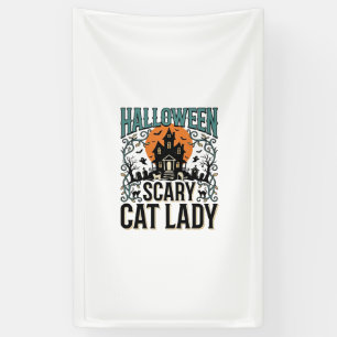 Banderoles Dame de chat Halloween Maison hantée effrayante Vi