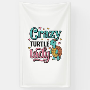 Banderoles Dame tortue folle design de gravure vintage_1